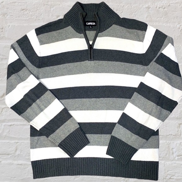 Carbon Other - Carbon Rue 21 Black Gray White Quarter Zip Sweater